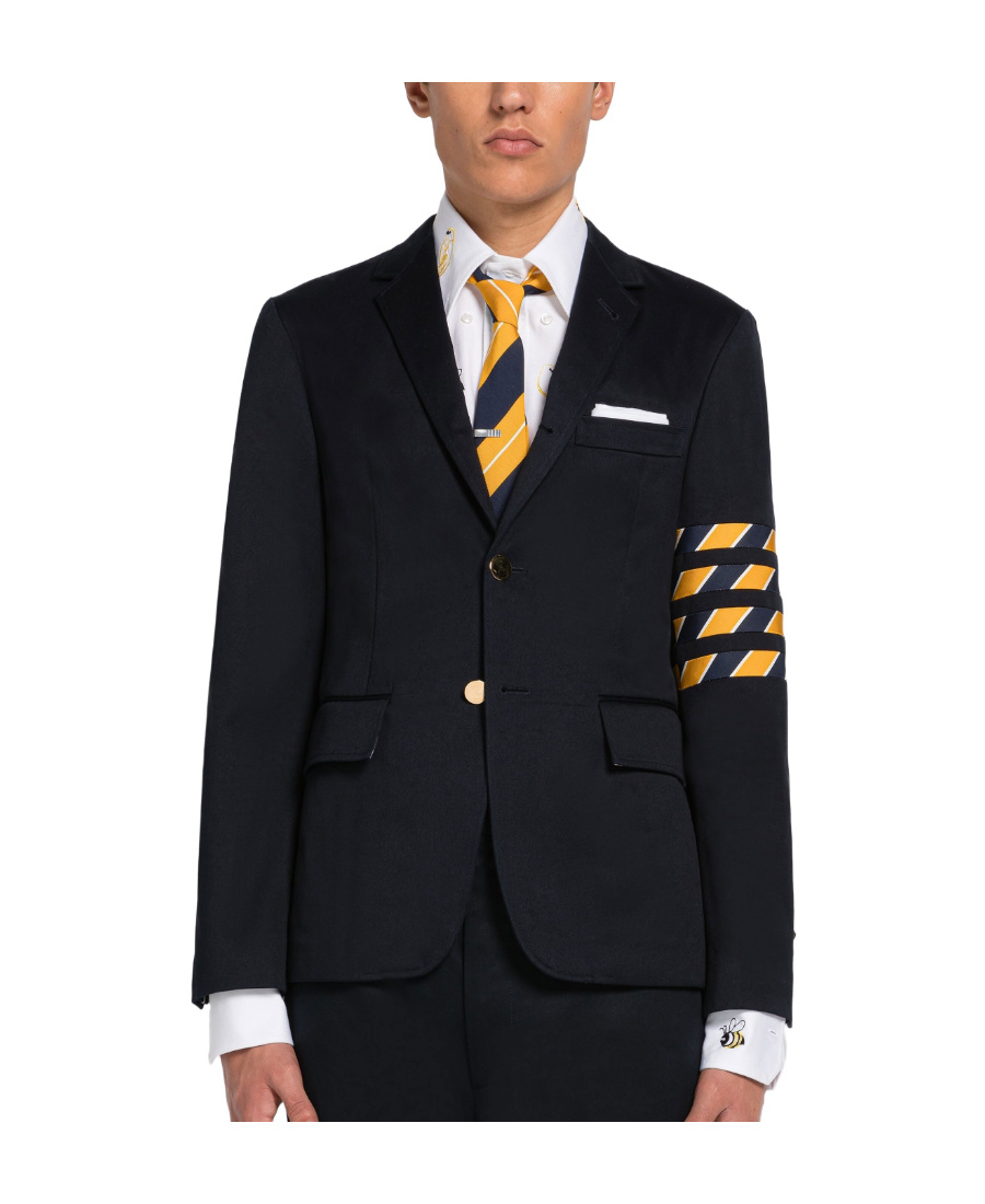 Shop Thom Browne 4-bar Striped Blazer In Black