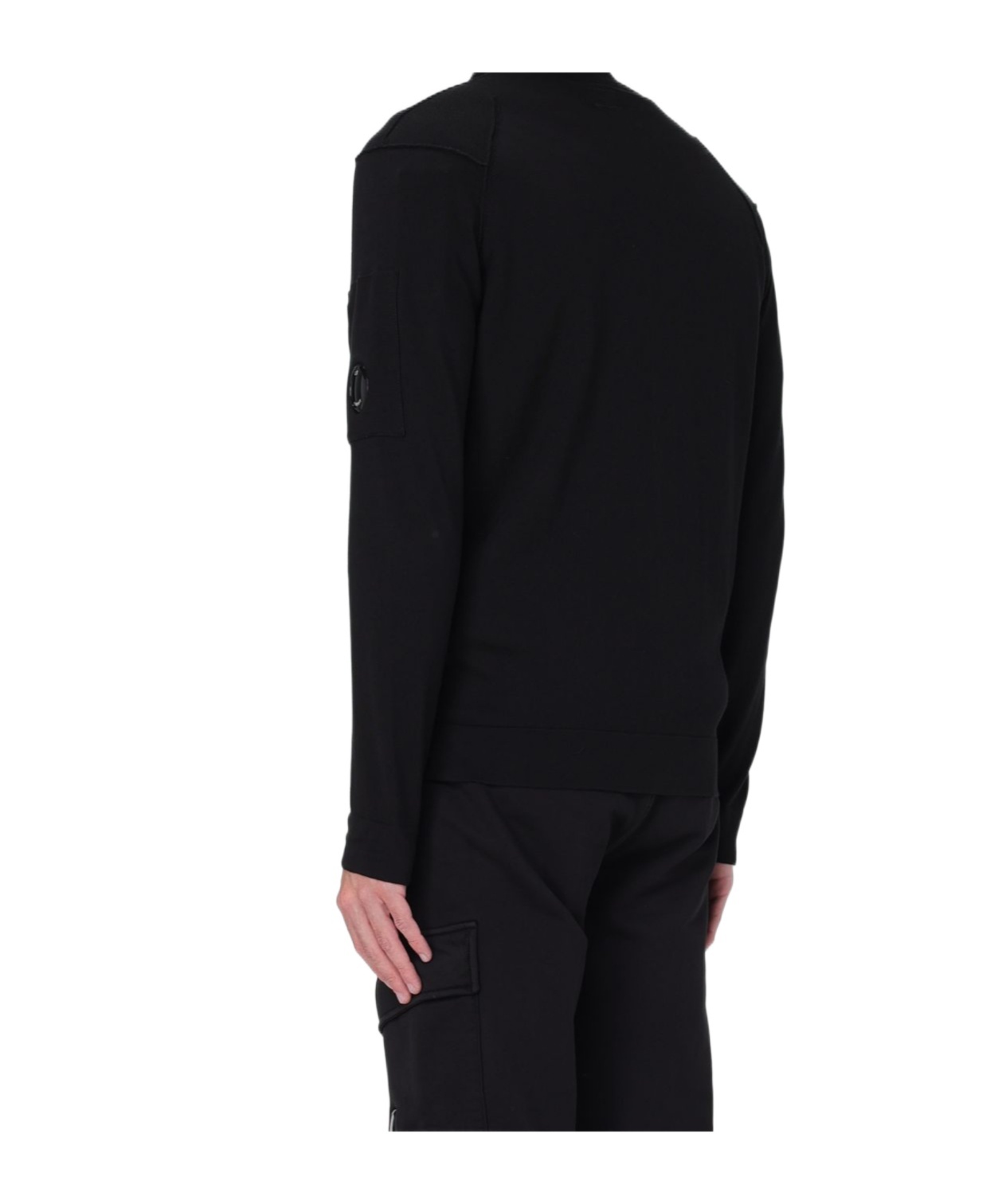 C.p. Company Long-sleeved Knitted Cardigan In Black