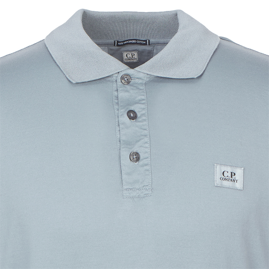 C.p. Company Logo-patch Polo Shirt In Blue