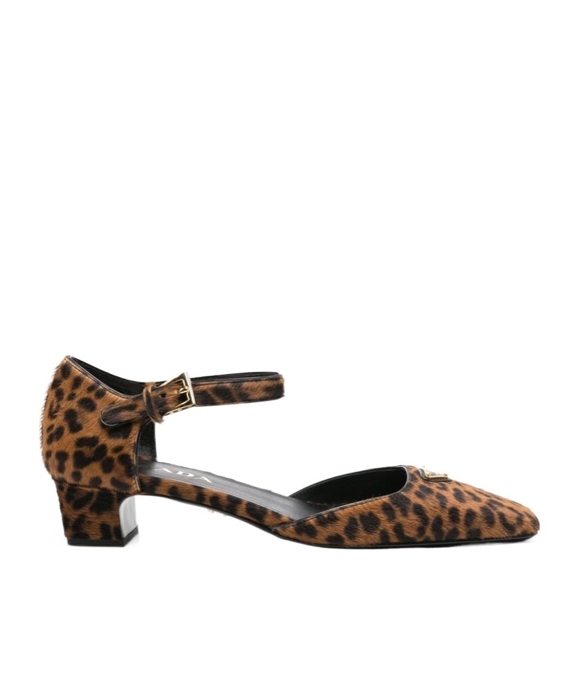 Prada 45mm Triangle-enamel Pumps In Black