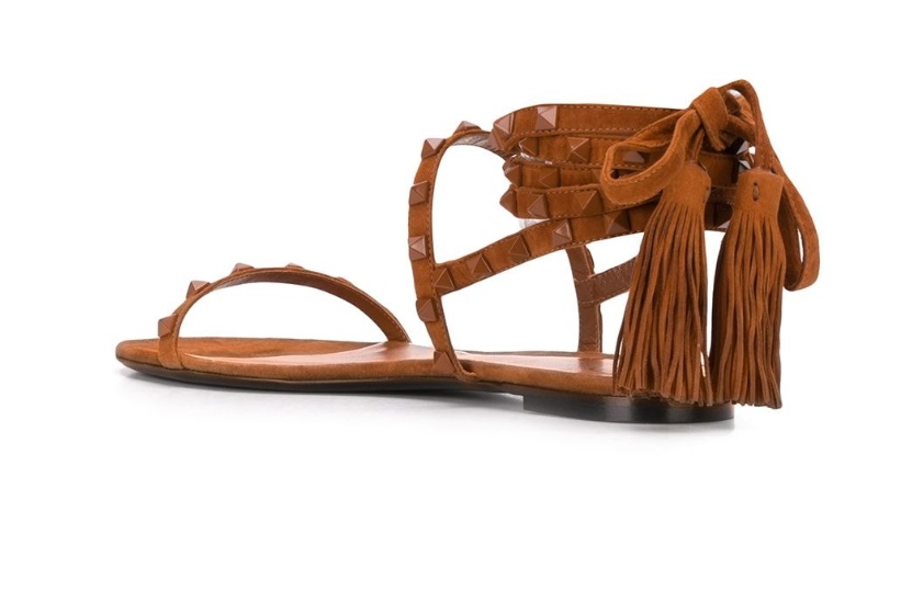 Valentino Flair Flat-soled Sandals In Brown