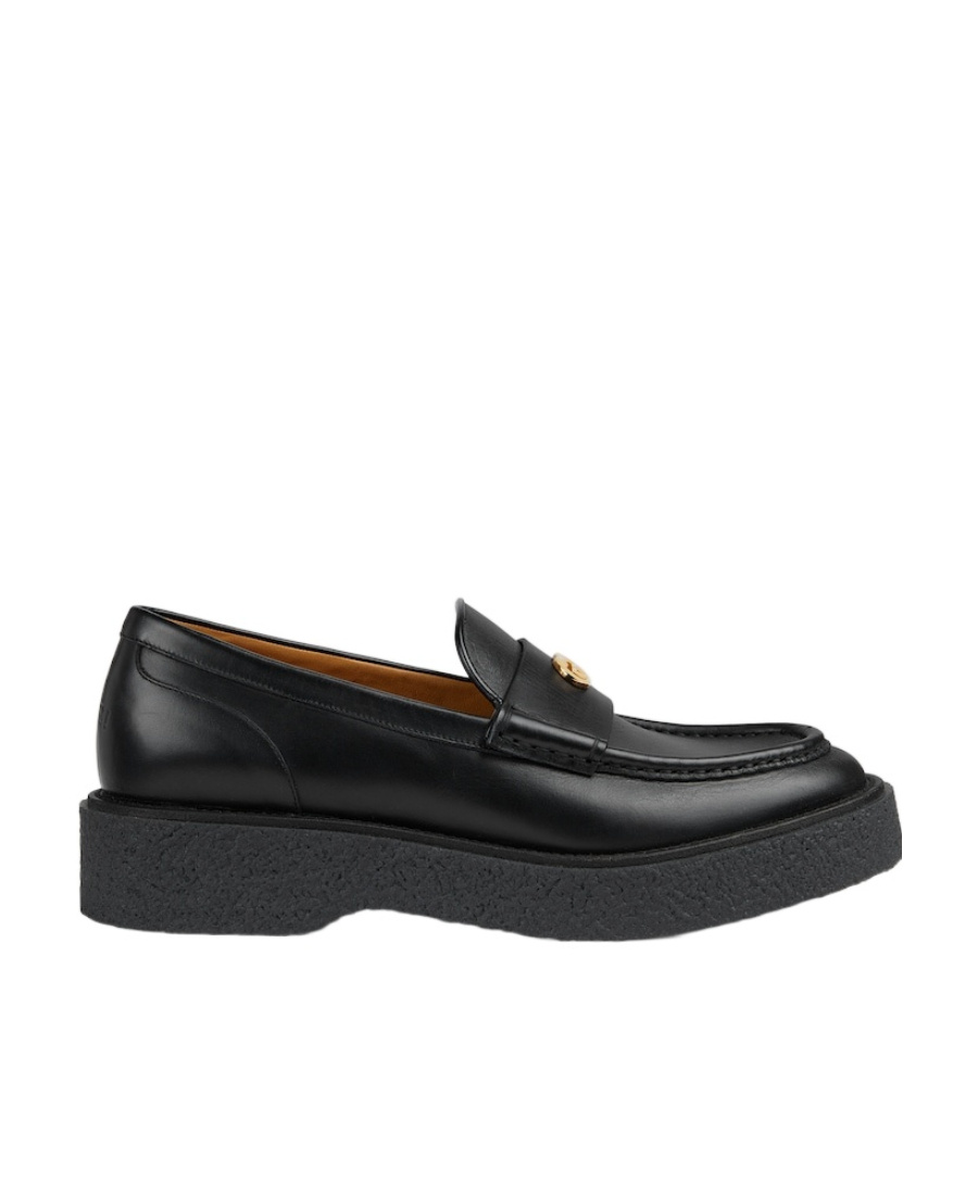 Gucci Logo Plaque Slip-on Loafers In Black