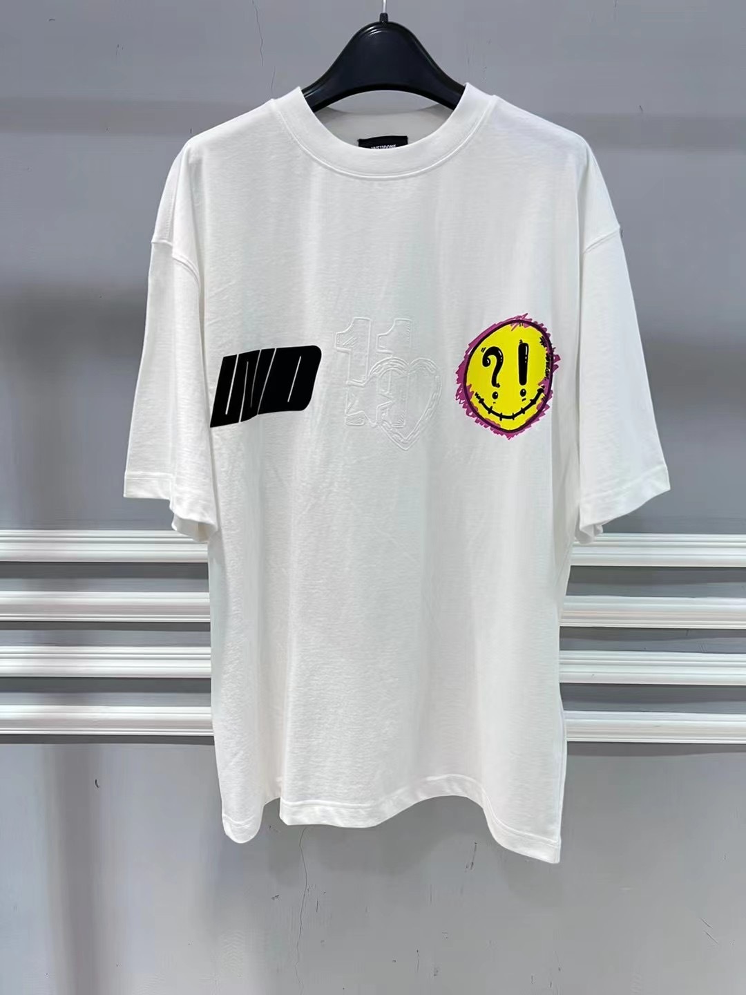 We11 Done Logo Printed Pattern Short-sleeved T-shirt In Gray