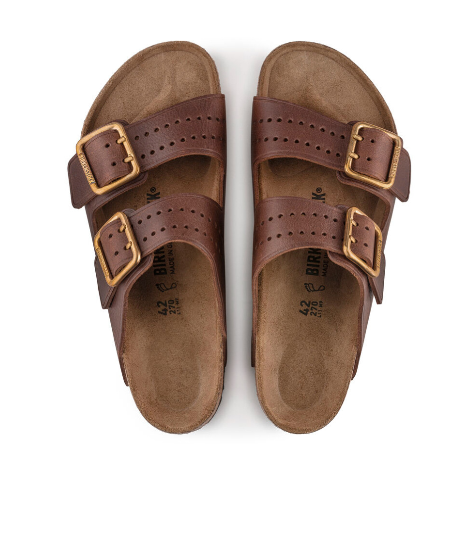 Birkenstock Arizona Soft Footbed Leather Sandal In Green