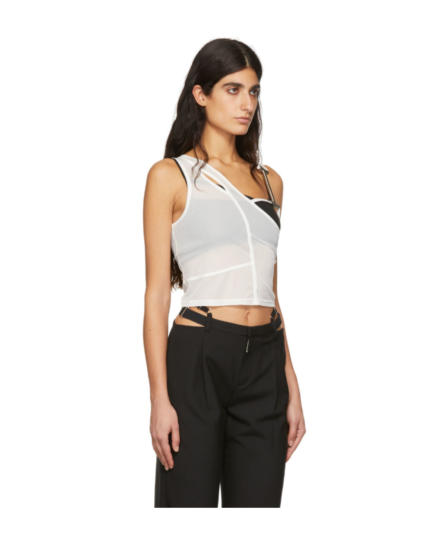 Heliot Emil Asymmetrical Fitted Woven Tank Top In Black