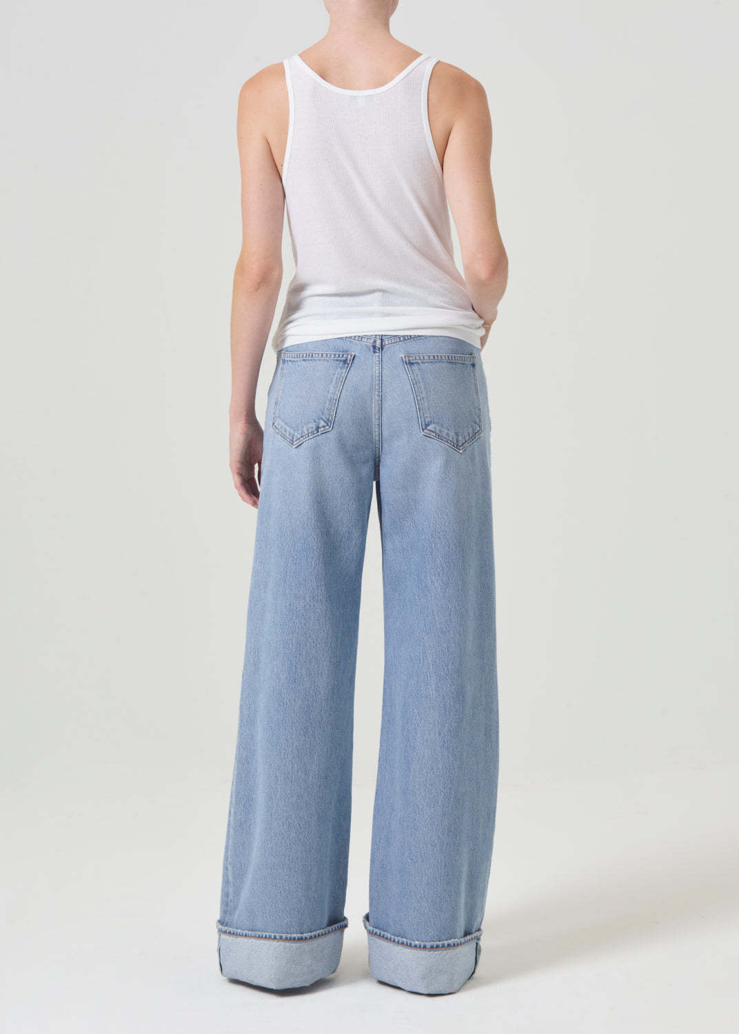 Agolde Dame Wide Leg Jeans In Blue