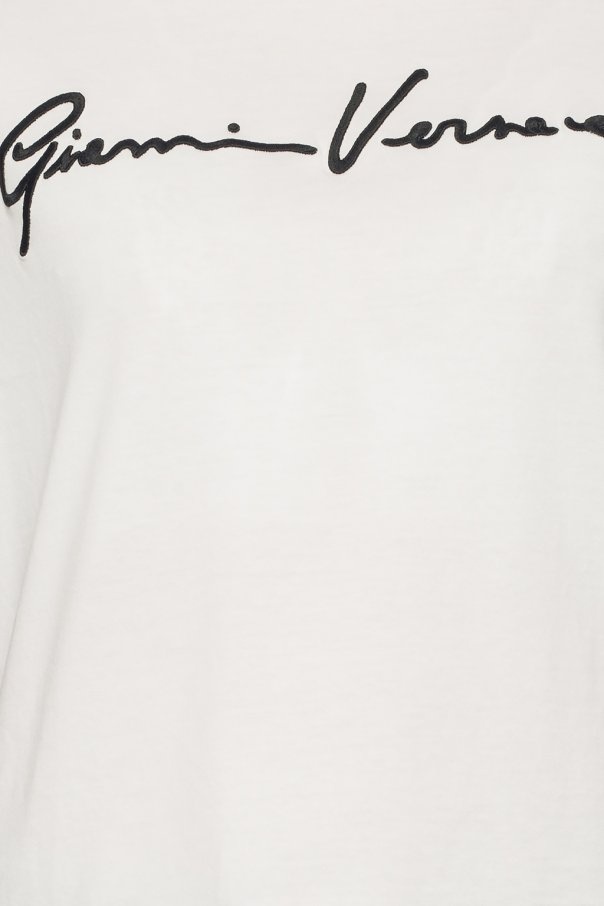 Versace Embroidered Logo T-shirt In White