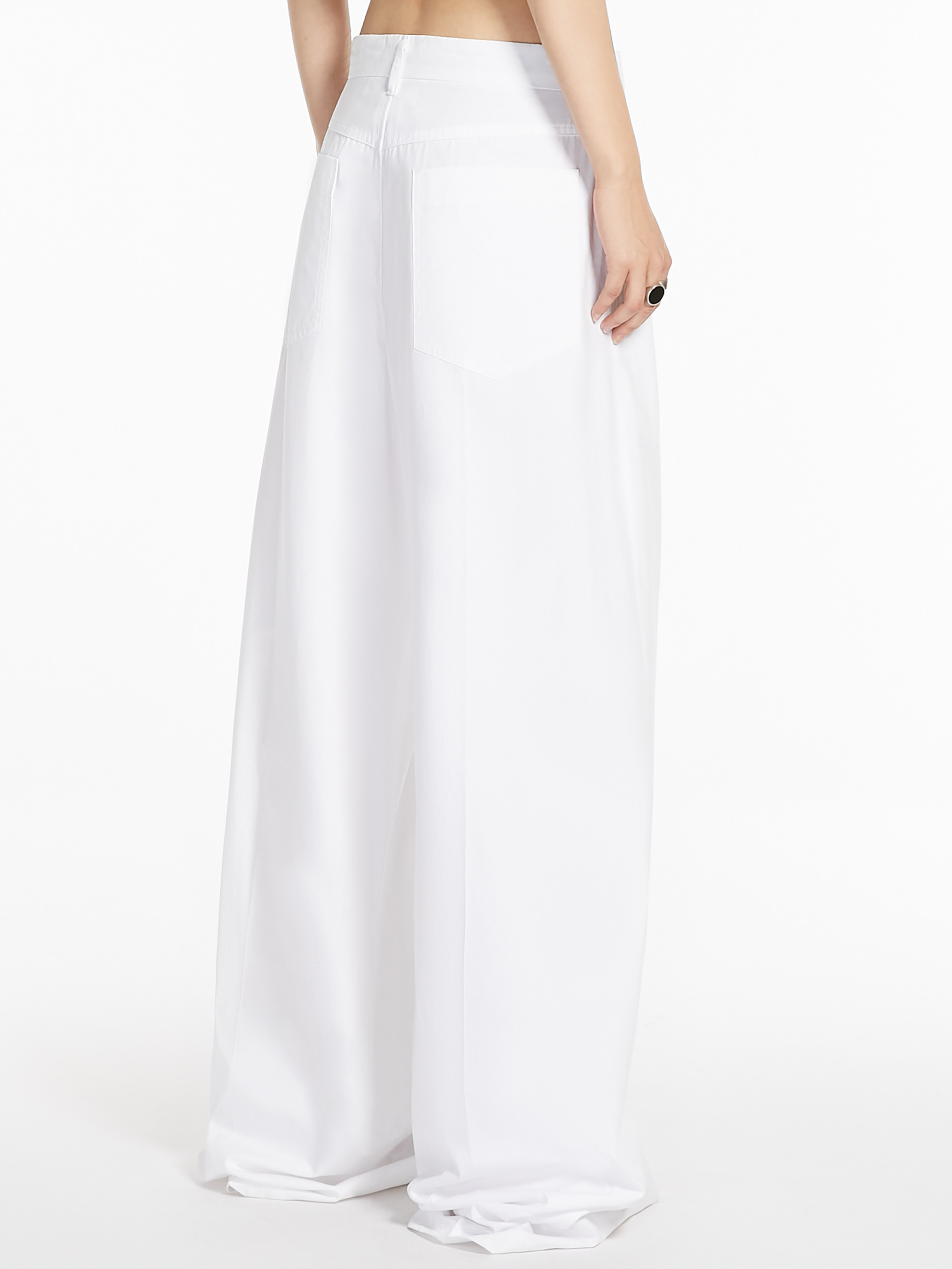 Sportmax Leisure Trousers With Low Waist And Wide Legs In White