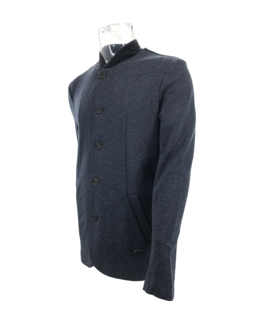 Armani Collezioni Small Collar Long-sleeved Casual Jacket In Black
