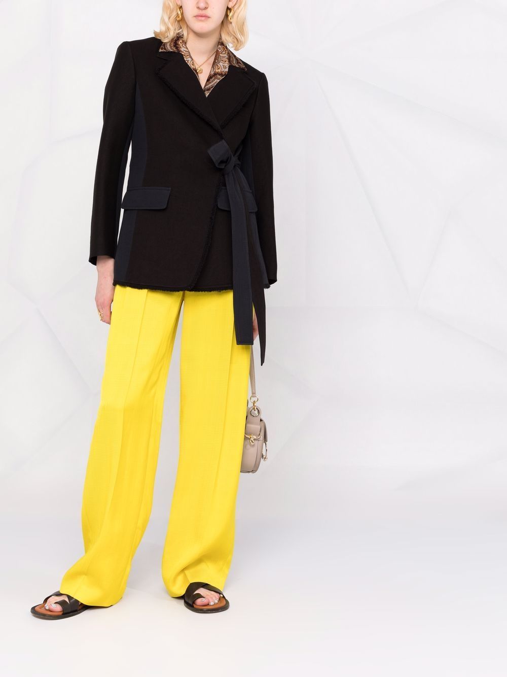 Chloé Wraparound Panelled Blazer In Black