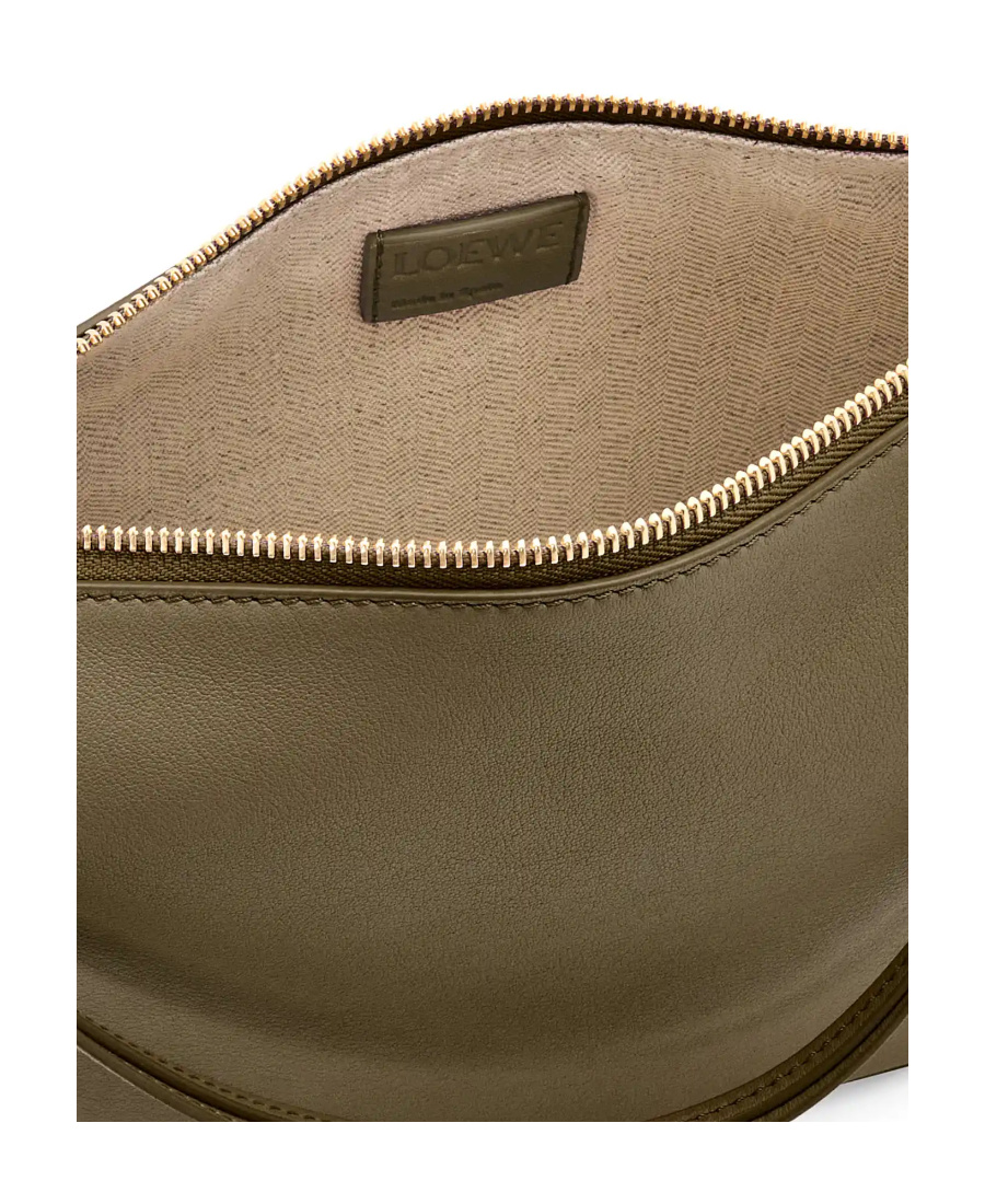 Loewe Hammock Drawstring Small Leather Shoulder Bag In Green
