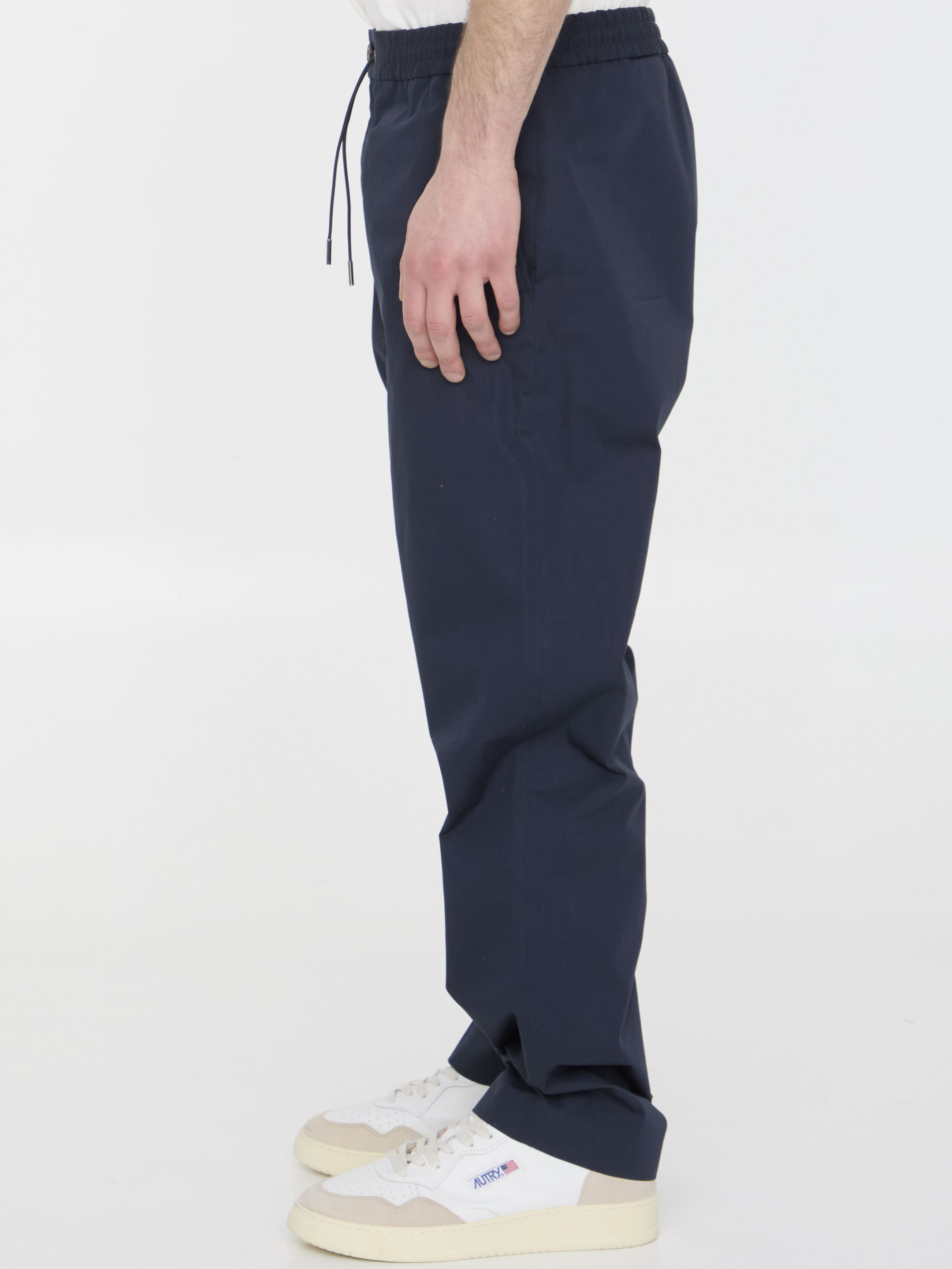 Moncler Logo-appliqué Gabardine Track Pants In Black