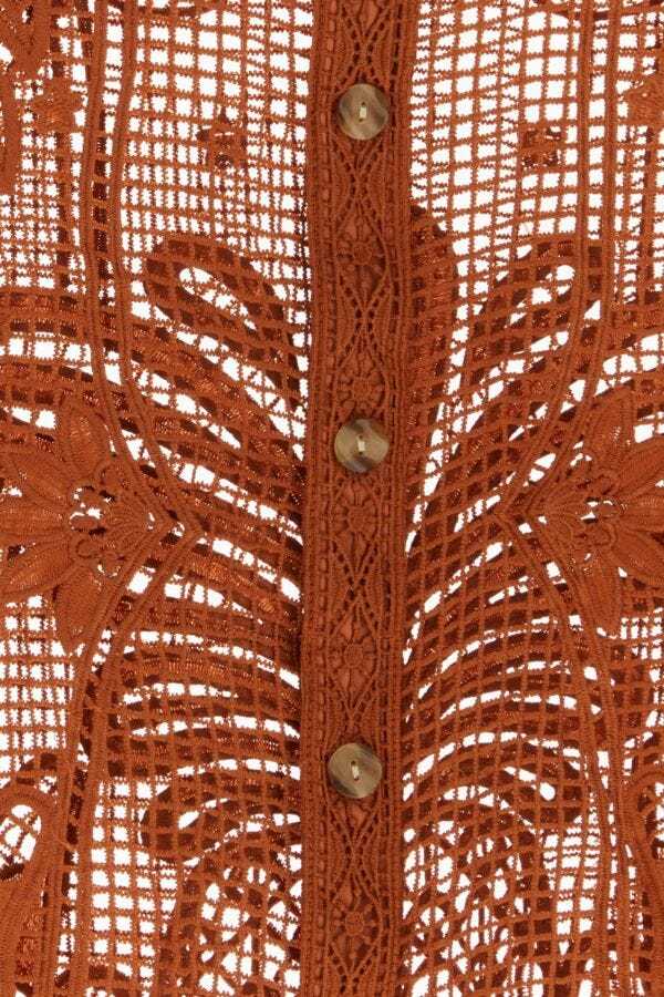 FARM RIO FARM RIO INTRICATE LACE BUTTON-UP SHIRT 