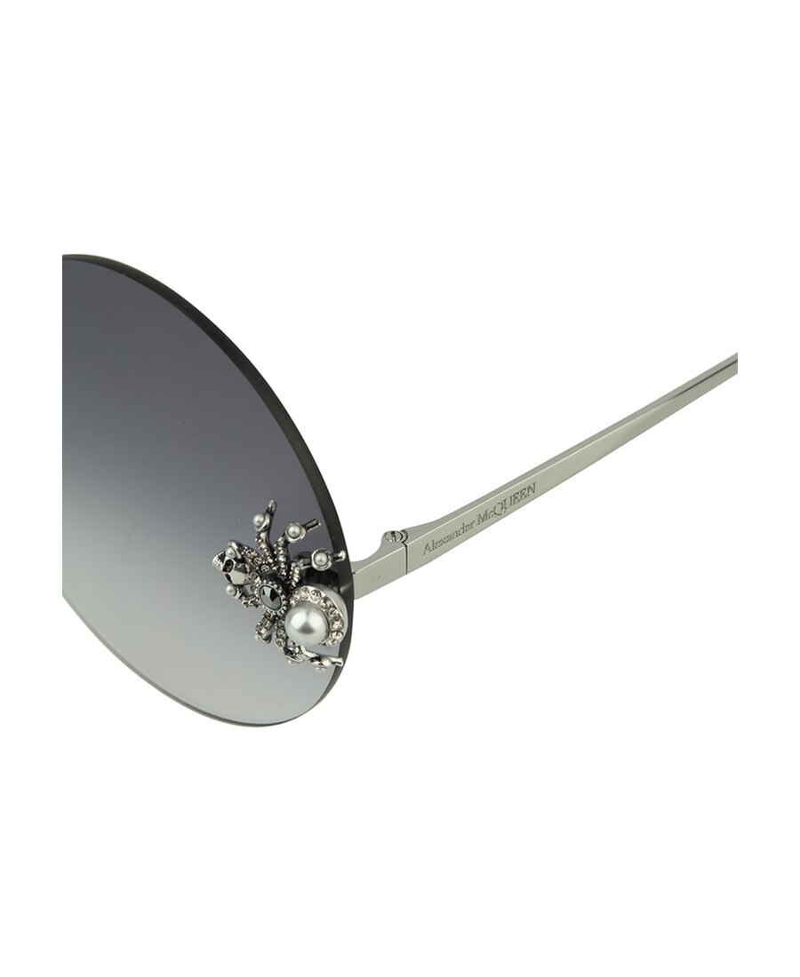 Alexander Mcqueen Jewelled Spider Sunglasses In Gray