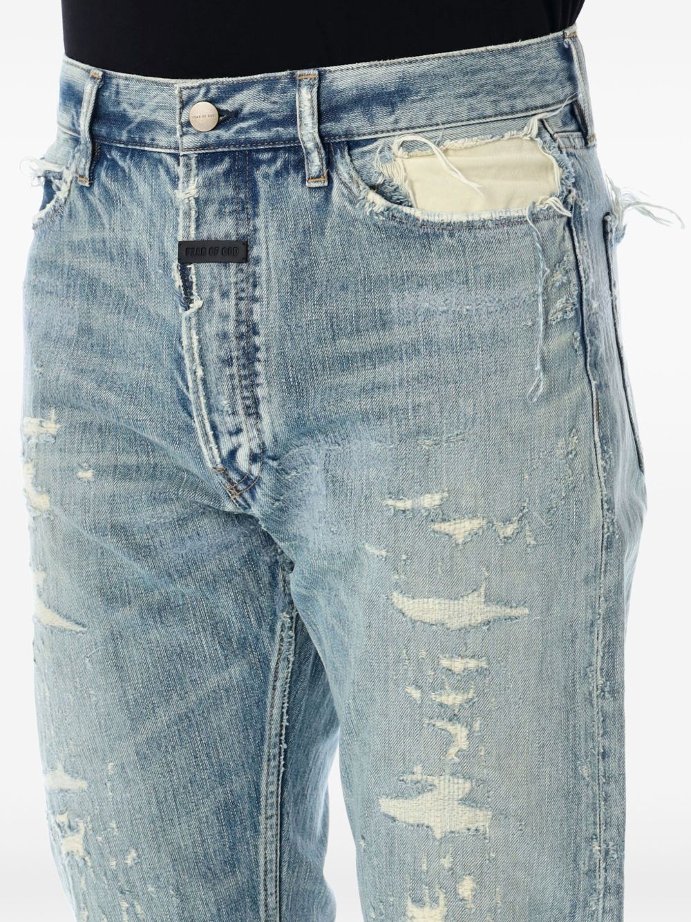 Shop Fear Of God Denim Trousers With Belt Loops
