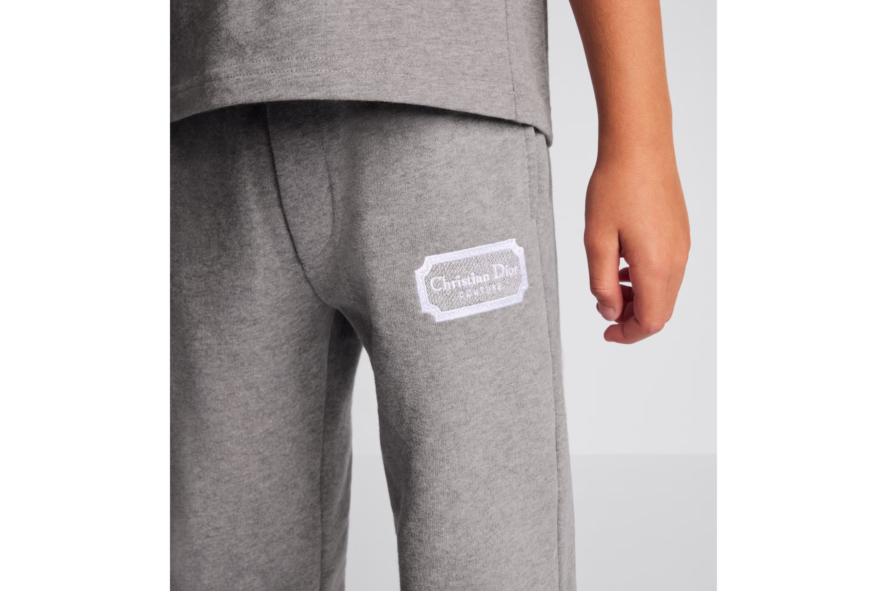 Dior Couture Logo Patch Sweatpants In Gray