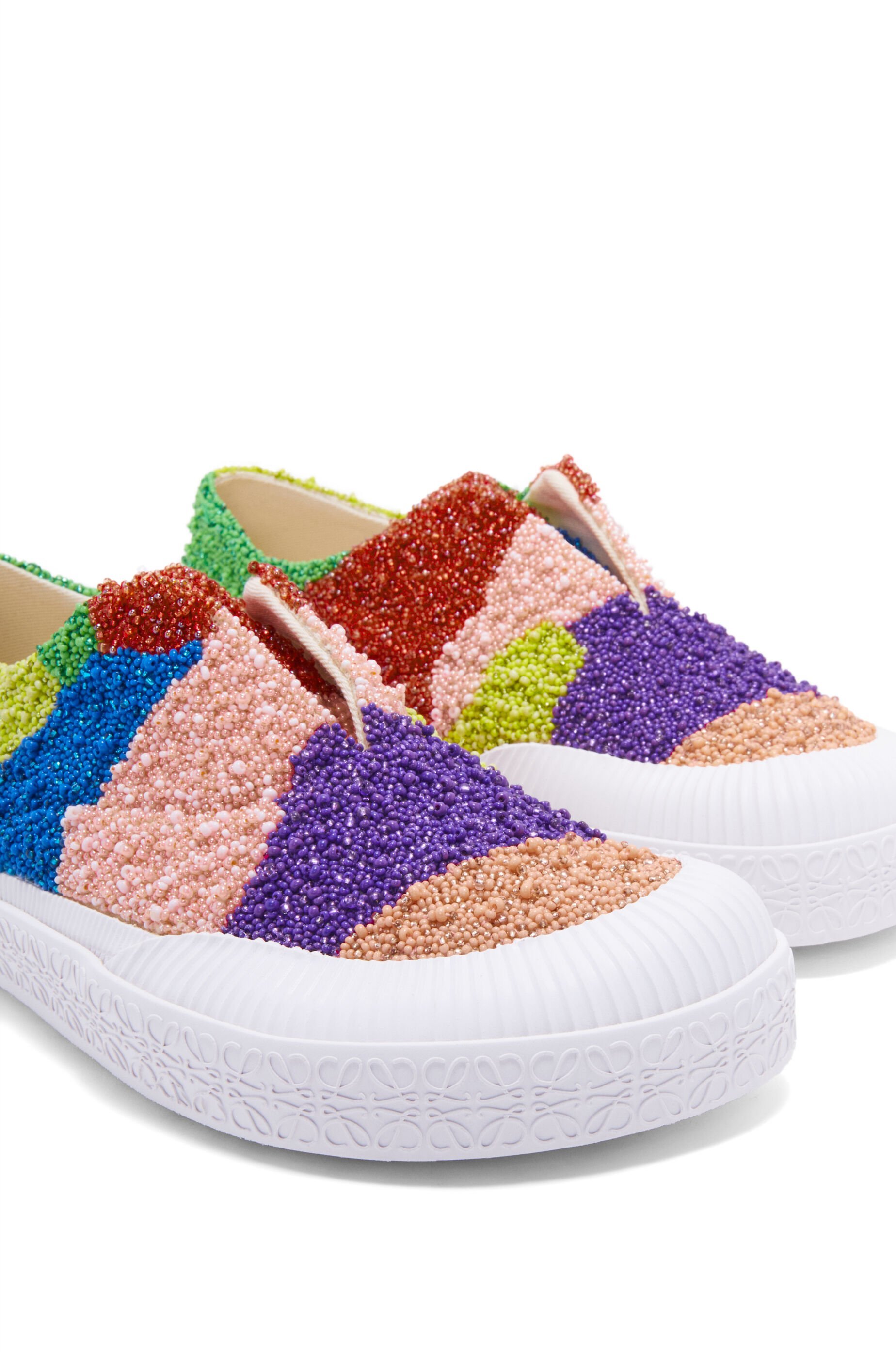 Loewe Slip On Terra Vulca In Tessuto Decorato Uomo In Multi-color