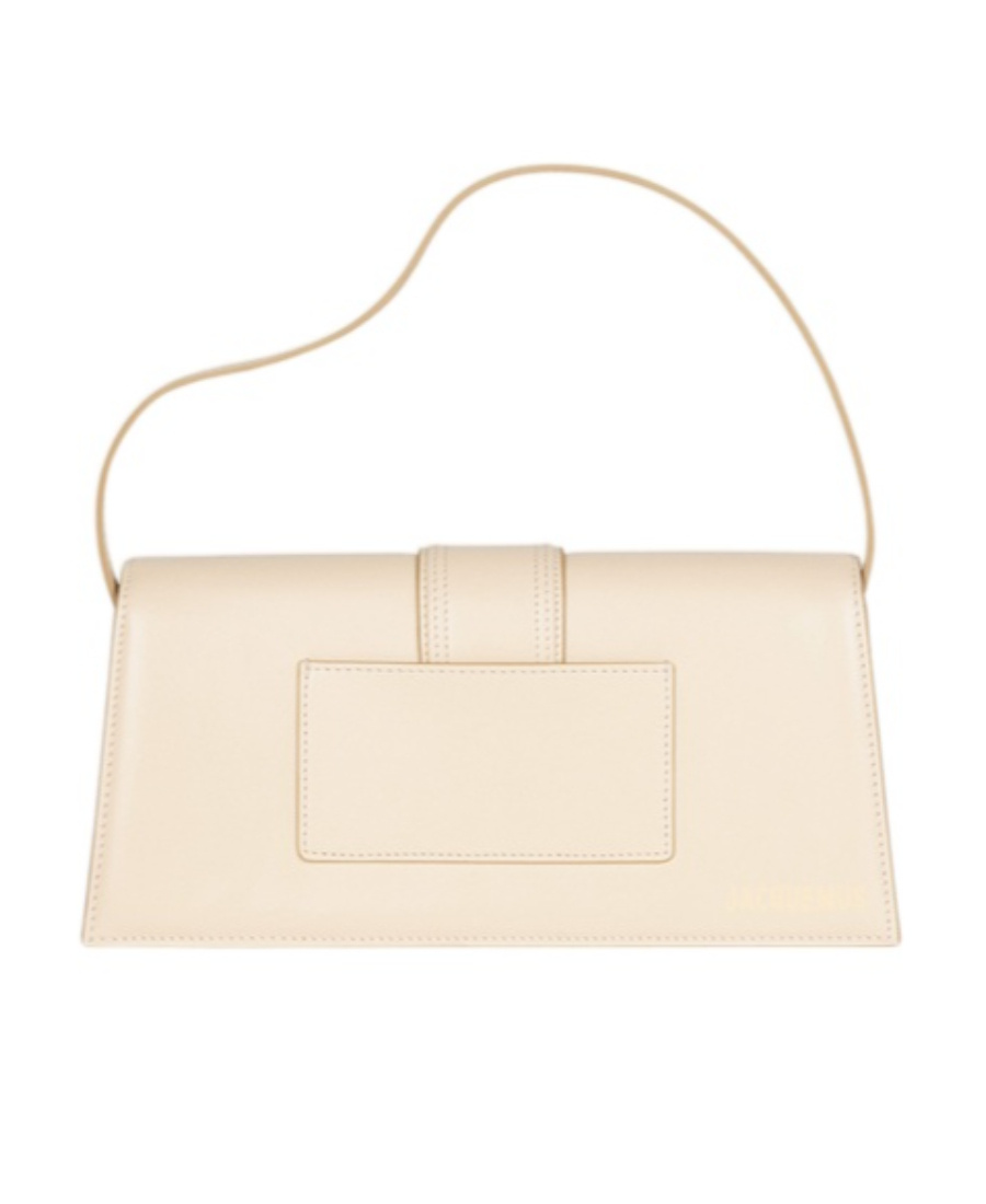 Jacquemus Le Bambino Long Leather Shoulder Bag In White
