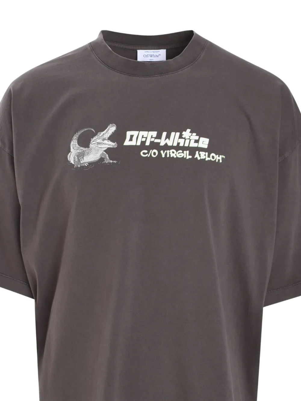 Off-white Round Neck Short Sleeve T-shirt In Black