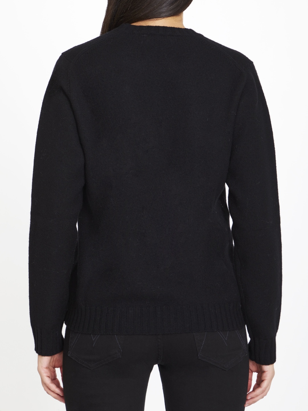 Jil Sander Cut-out Detail Wool Jumper In Black