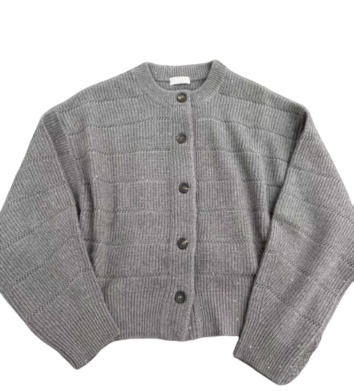 Brunello Cucinelli Long-sleeved Sweater In Gray