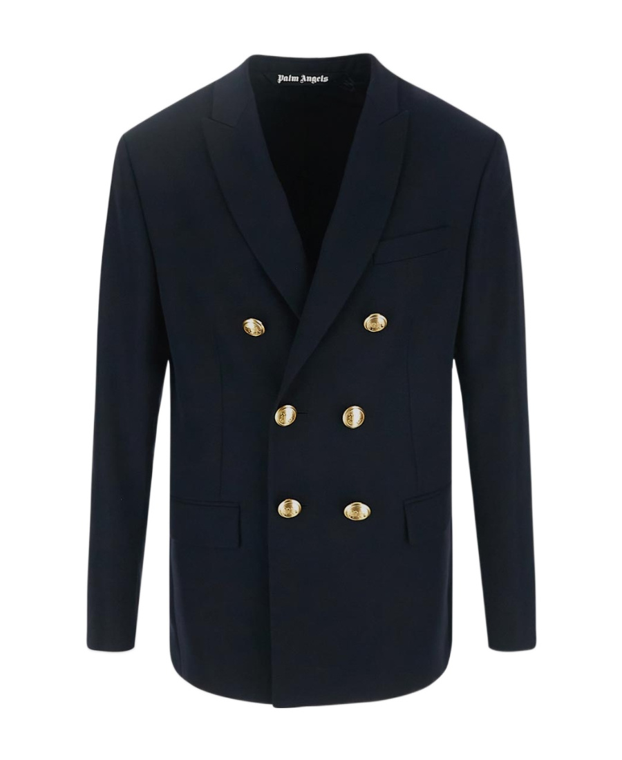 Palm Angels Palm Tree-embroidery Blazer In Black