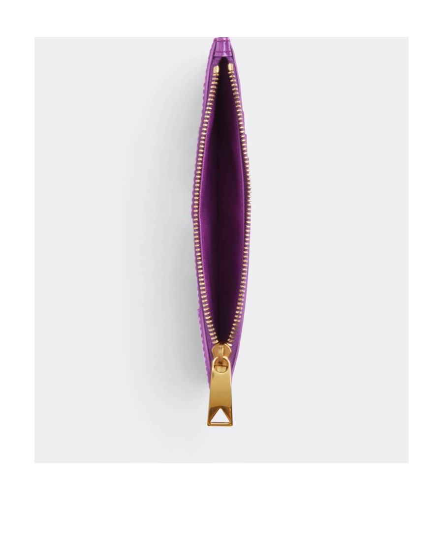 Bottega Veneta Long Zipper Card Bag In Purple