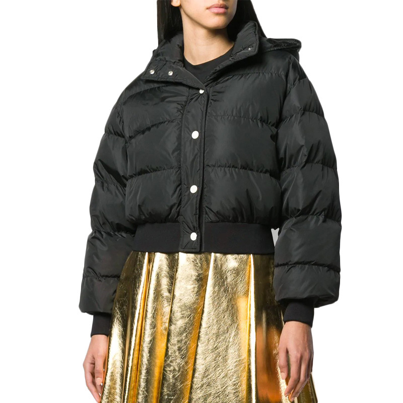 Msgm Black Logo Down Jacket In Black