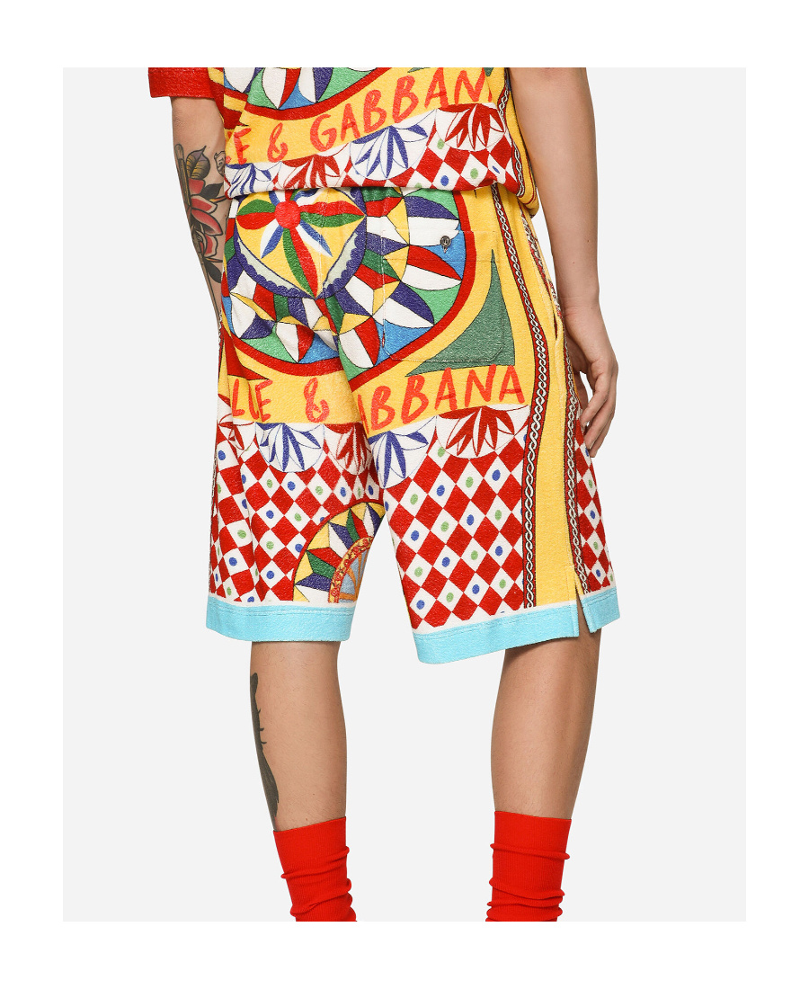 Dolce & Gabbana Carreto-print Bermuda Shorts In Multicolor
