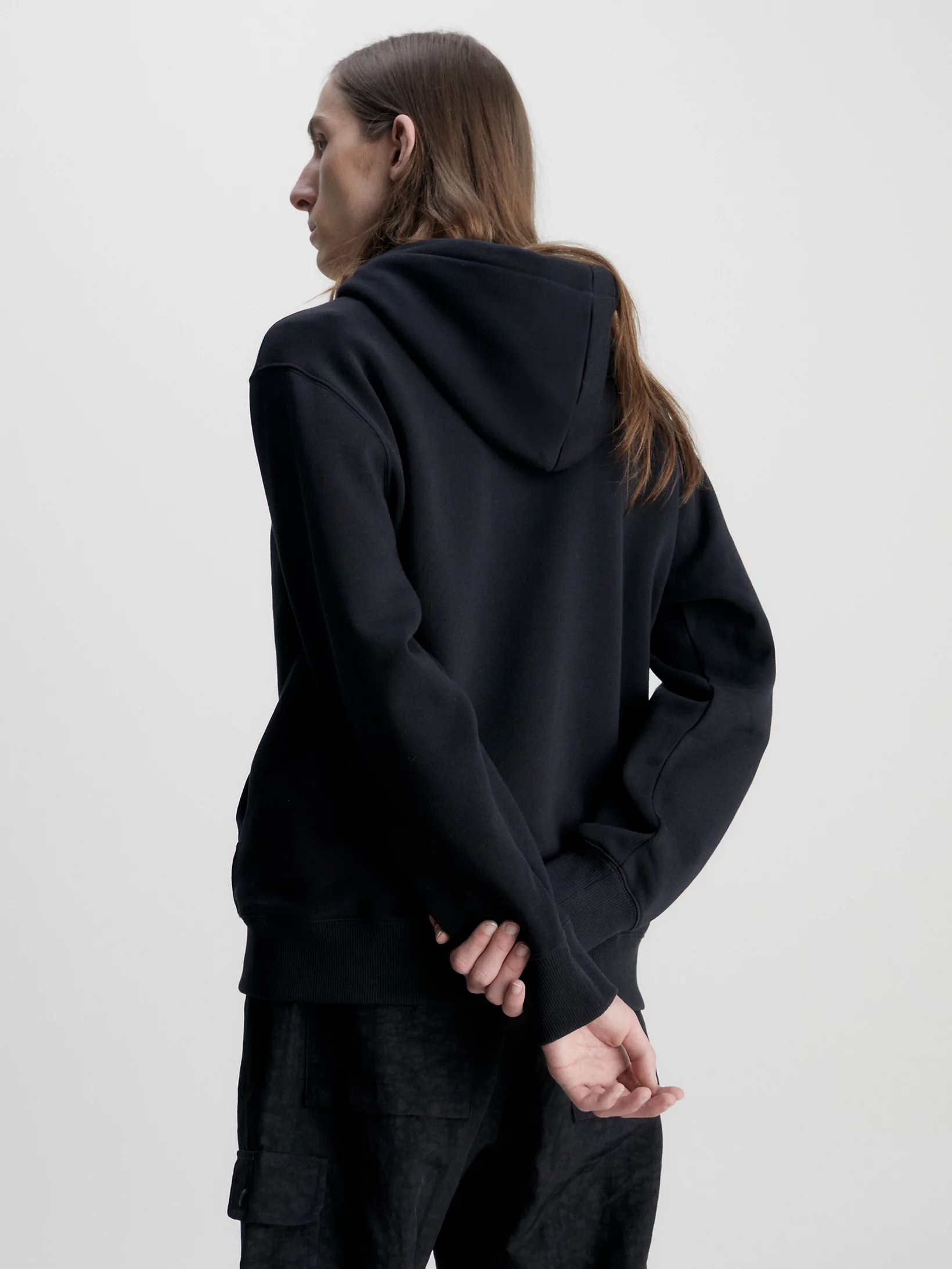Shop Calvin Klein Hooded Sweater In Black