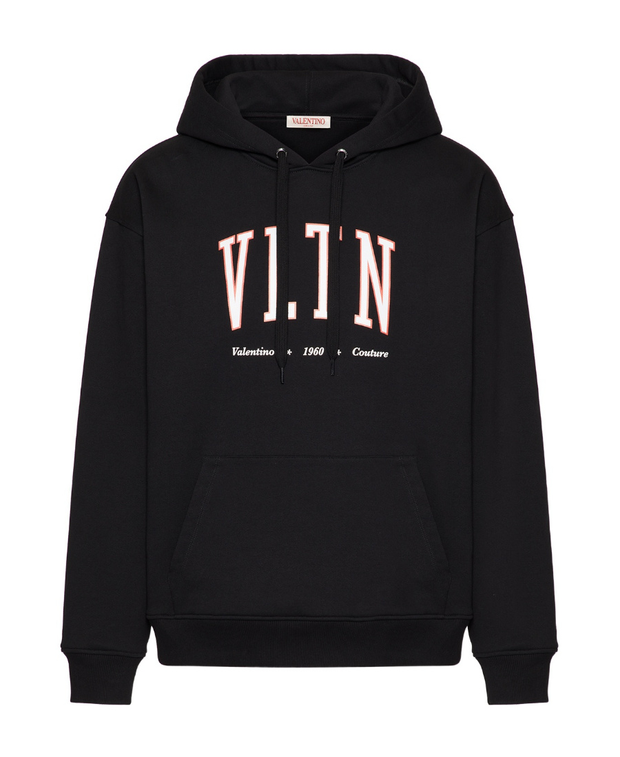 VALENTINO VALENTINO	VLTN LOGO PRINTED DRAWSTRING HOODIE