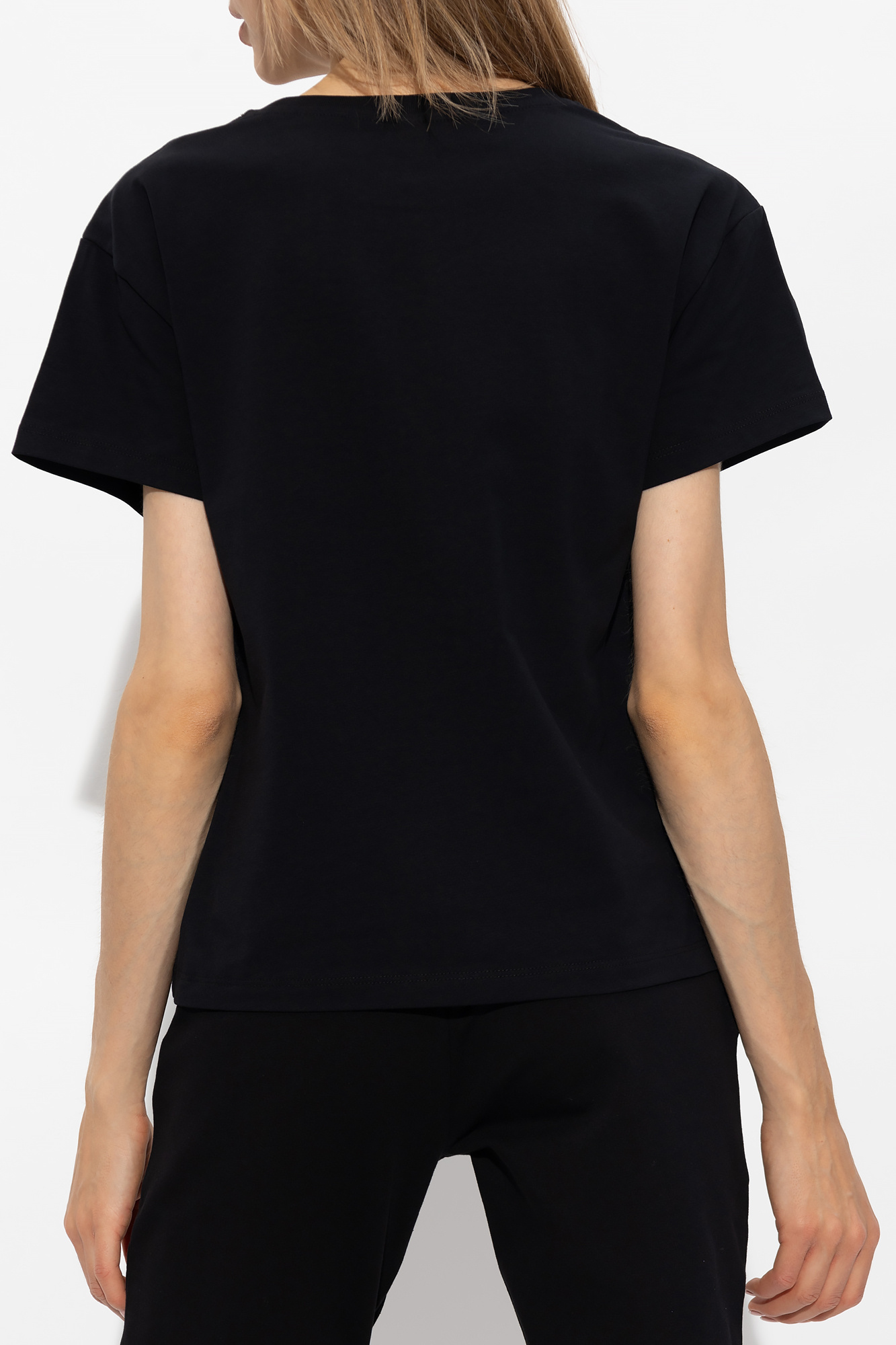 Moschino Logo-print Cotton Pijama Top In Black