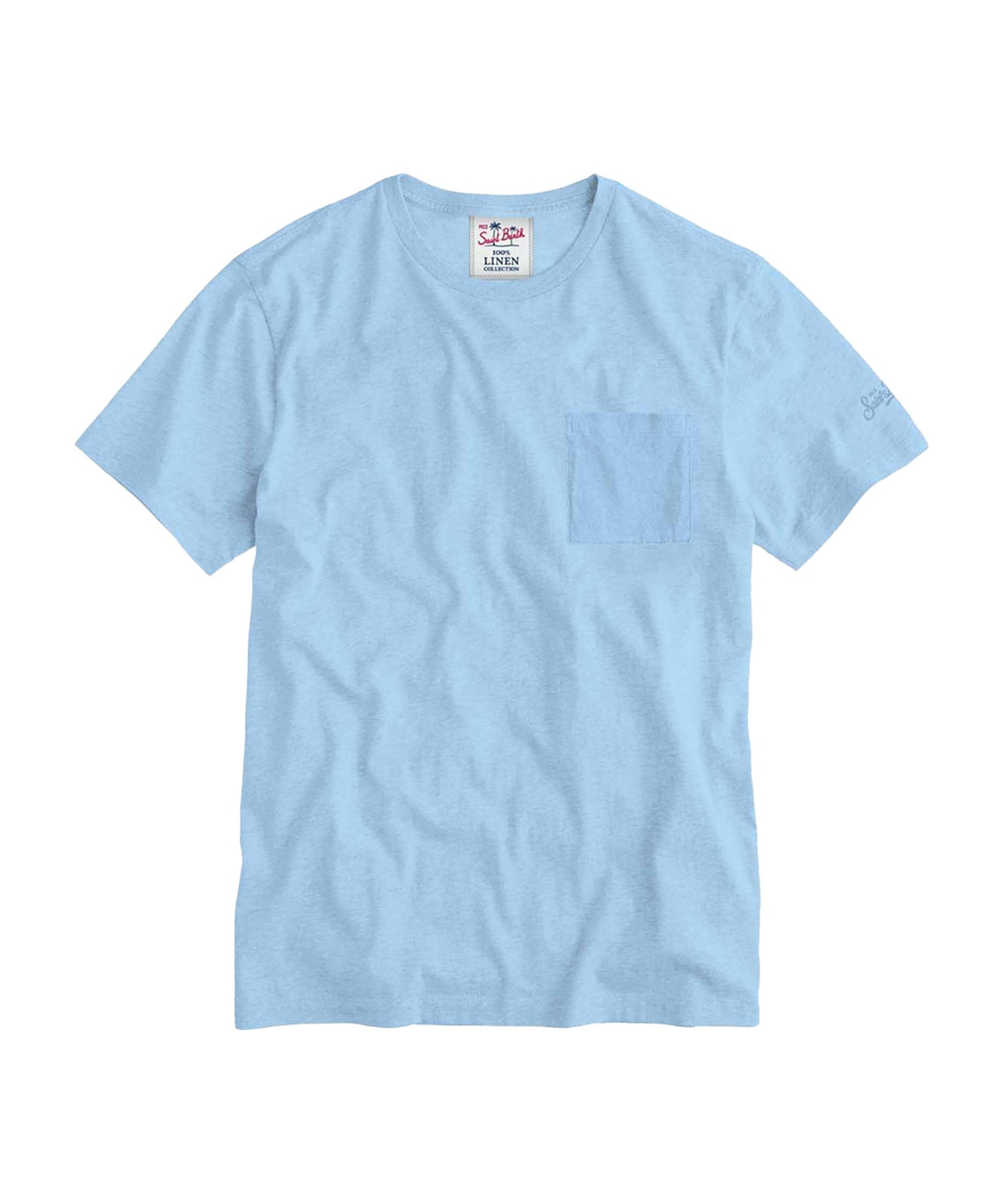 Shop Mc2 Saint Barth T-shirt With Round Neck And Short Sleeves In Blue