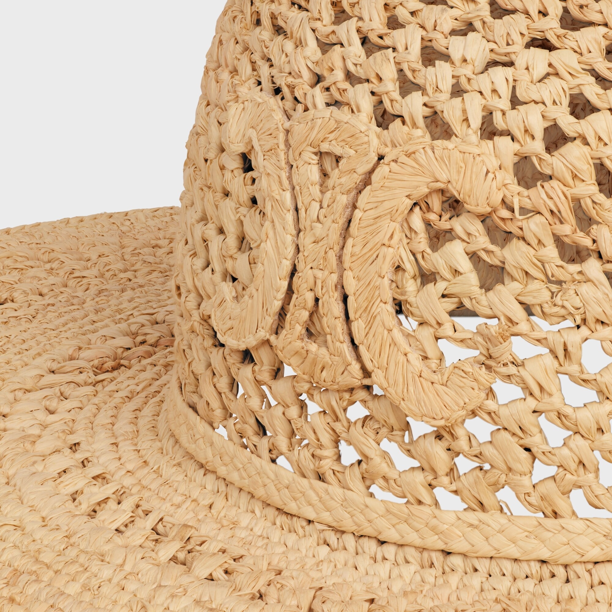 Celine Triomphe Wide-brimmed Hat In Raffia