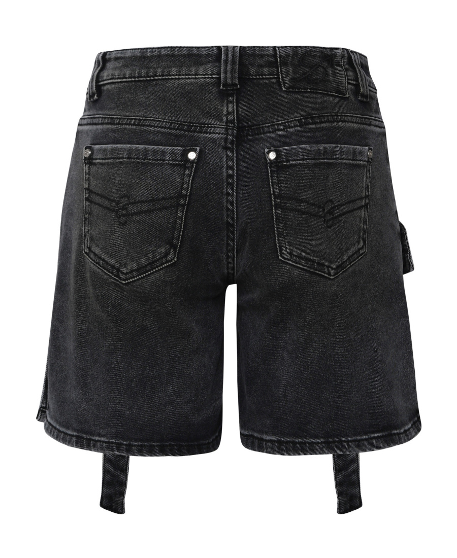 Blumarine Multi-pocket Denim Shorts In Black