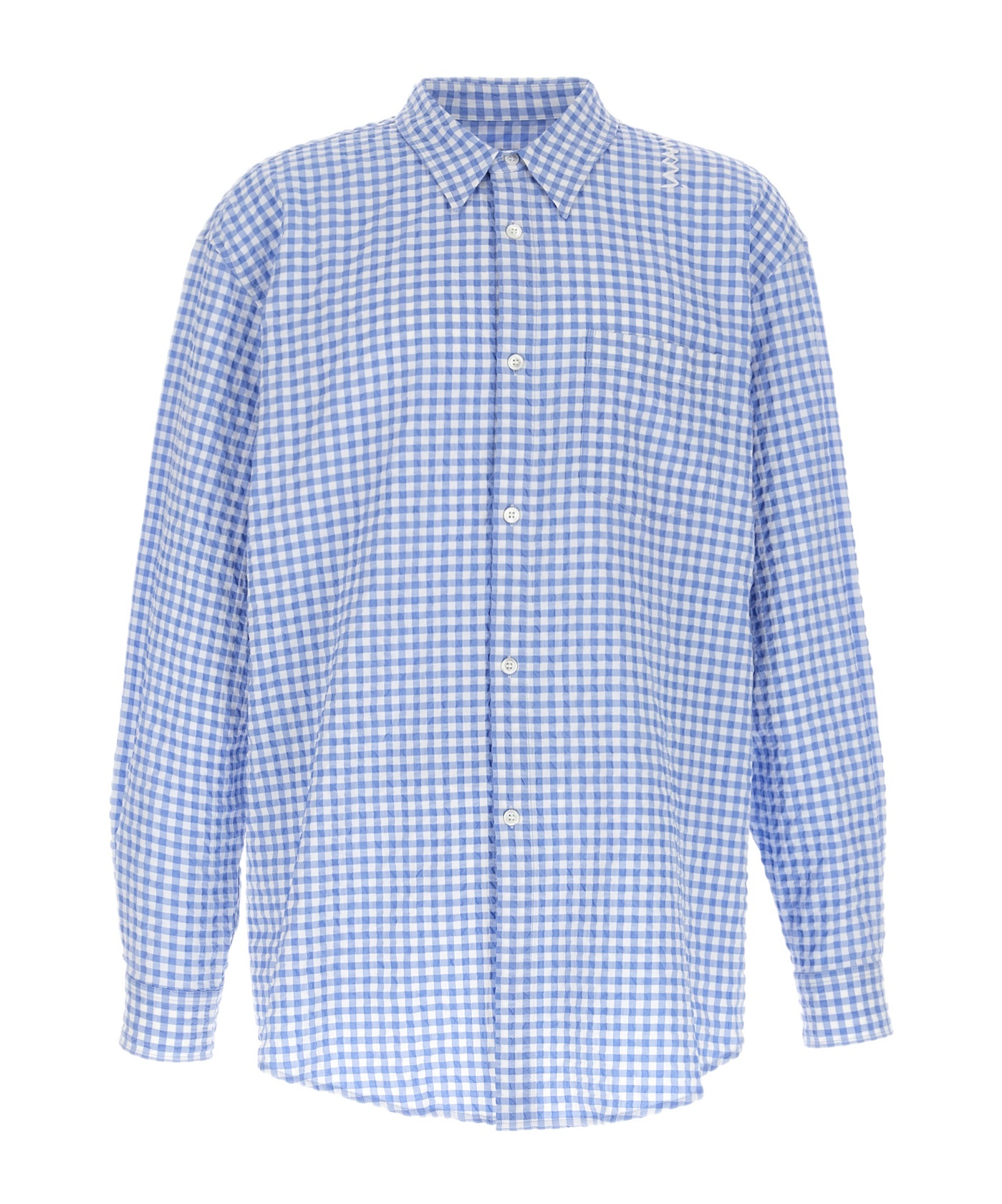 Marni Shirt Checkered Pattern Collar Button-down In Blue