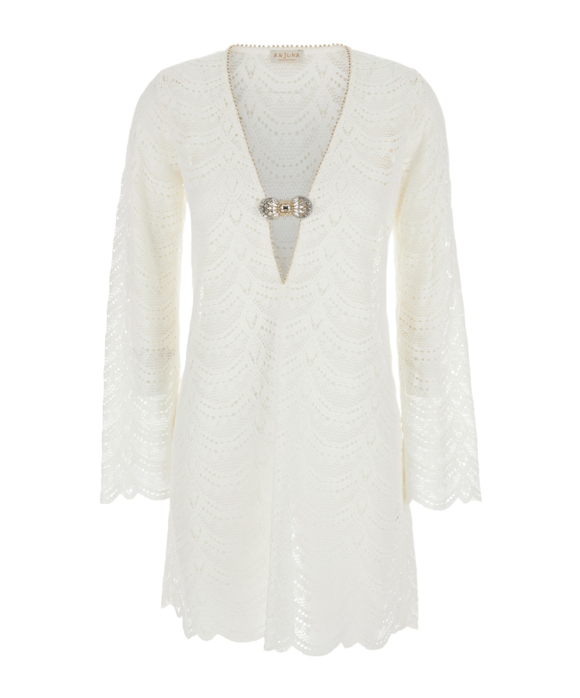 Anjuna Long-sleeved Dress In White