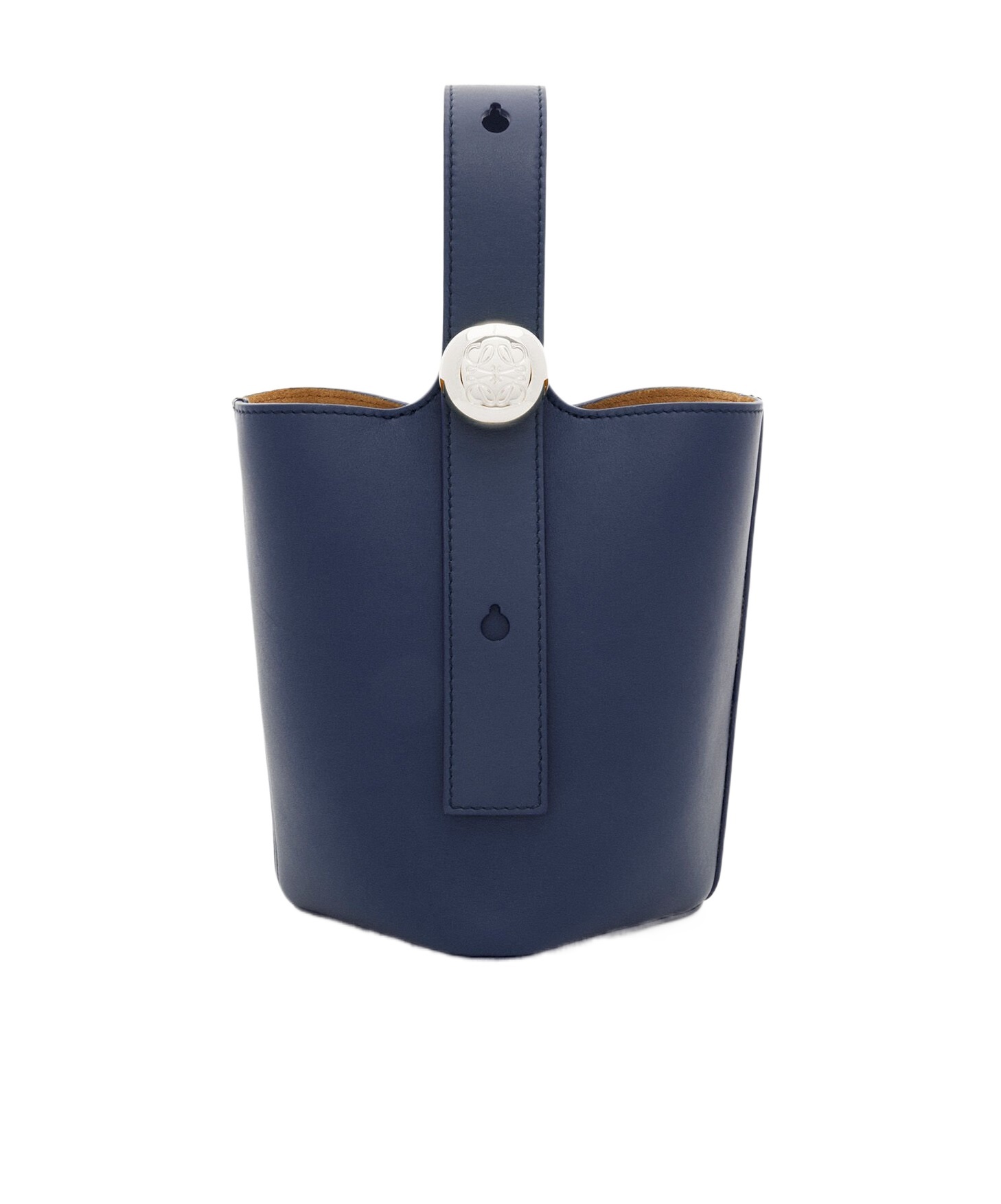 Loewe Mini Pebbled Leather Bucket Bag In Blue