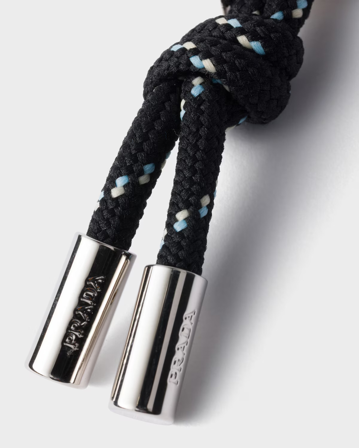Prada Speedrock Cord Key Ring In Black