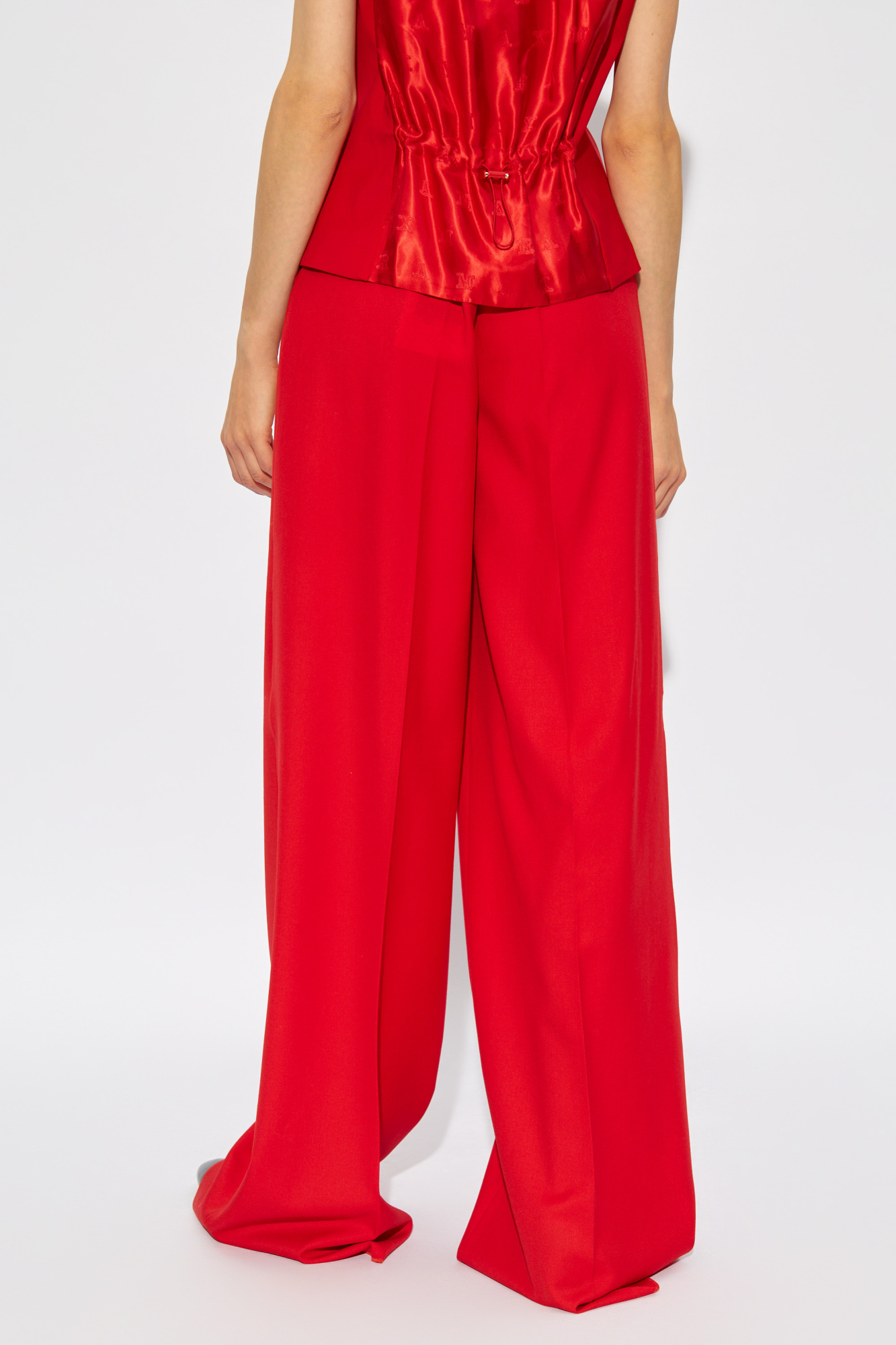 Max Mara Senna High-waisted Trousers In Red
