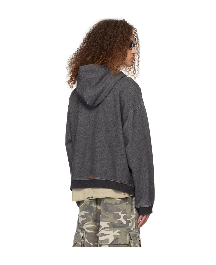 WE11 DONE ZIP-UP DENIM HOODIE