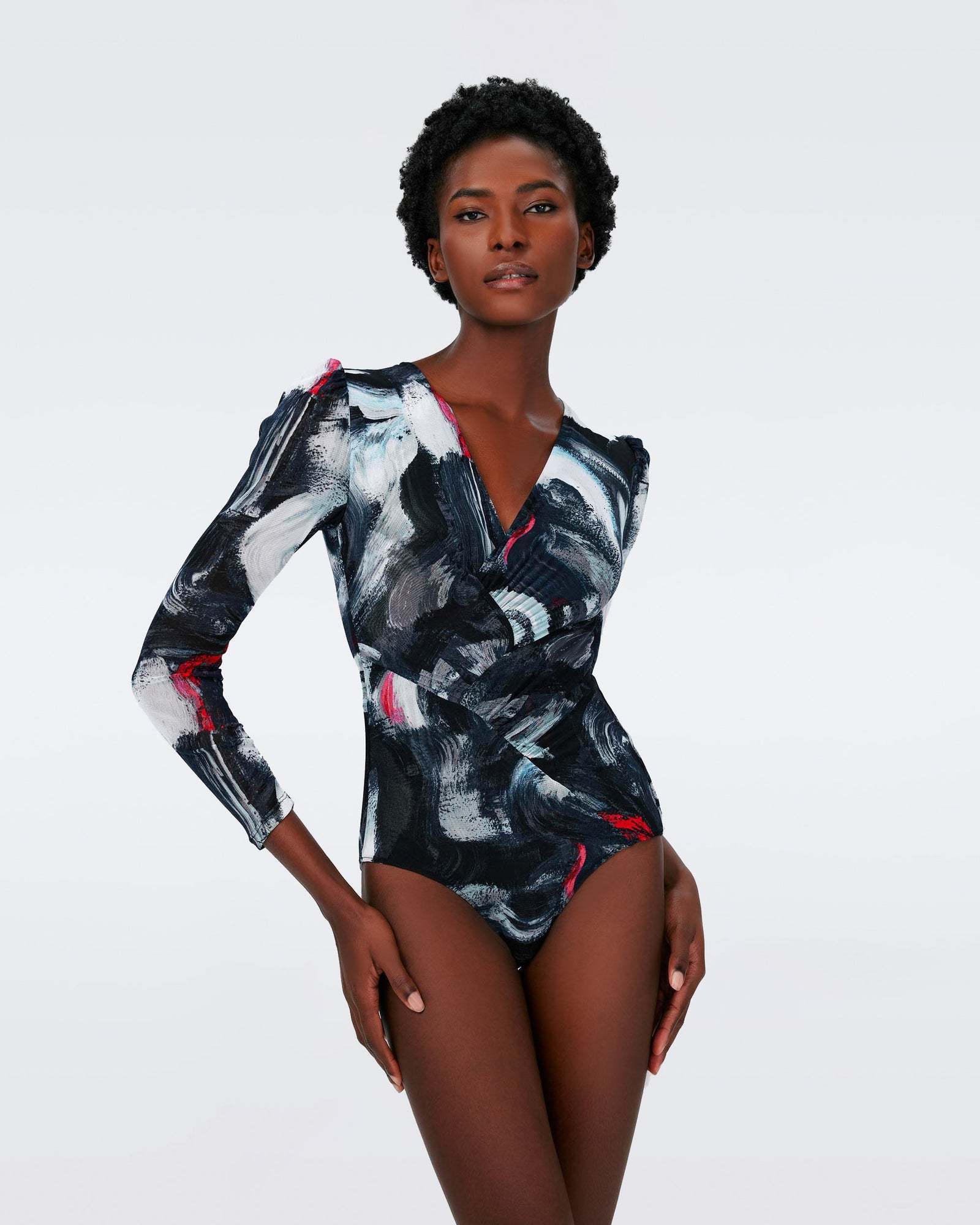 Shop Diane Von Furstenberg Costanza Mesh Bodysuit In Black
