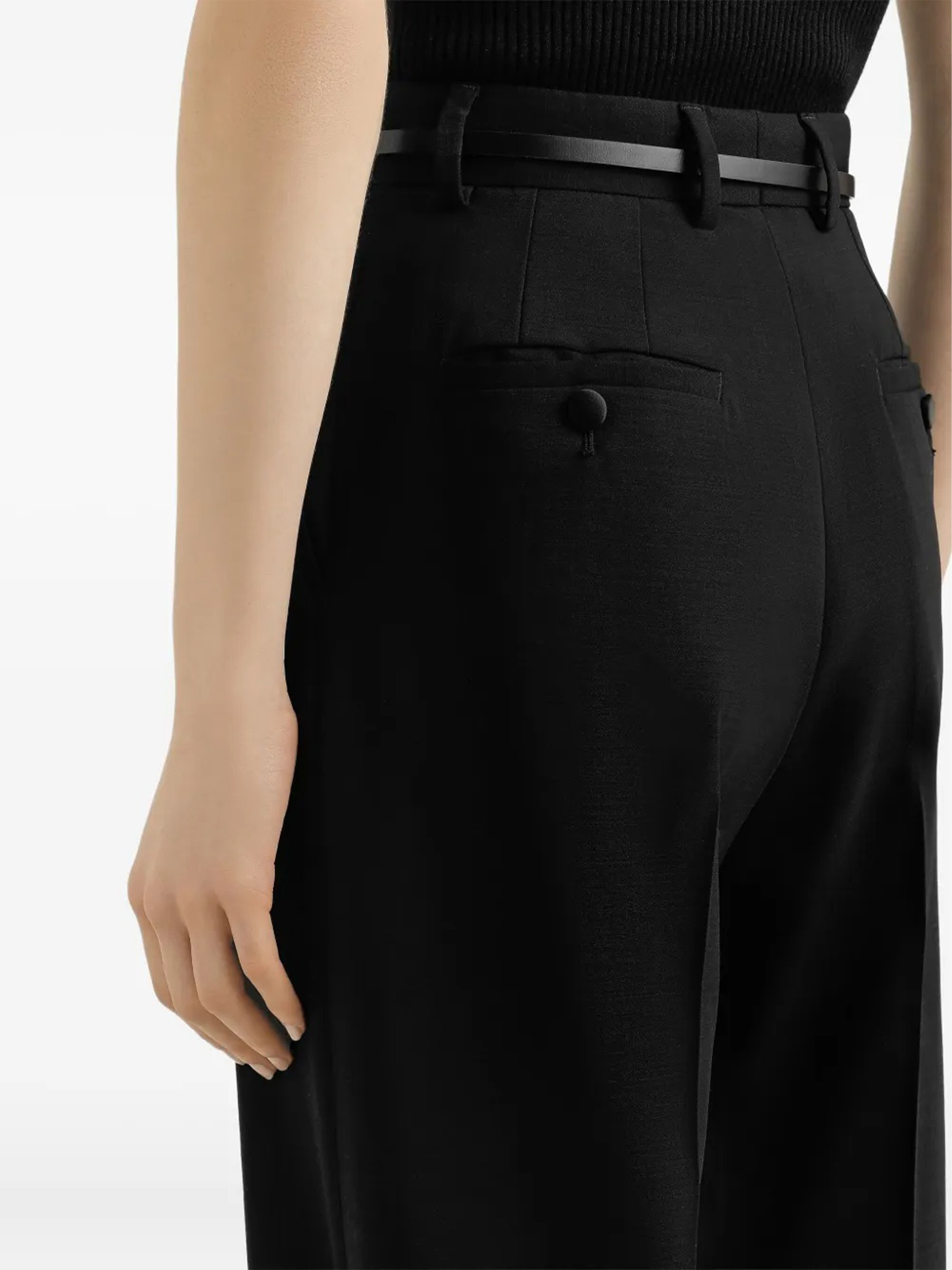 Dolce & Gabbana Two-way Stretch Wool Trousers In Black