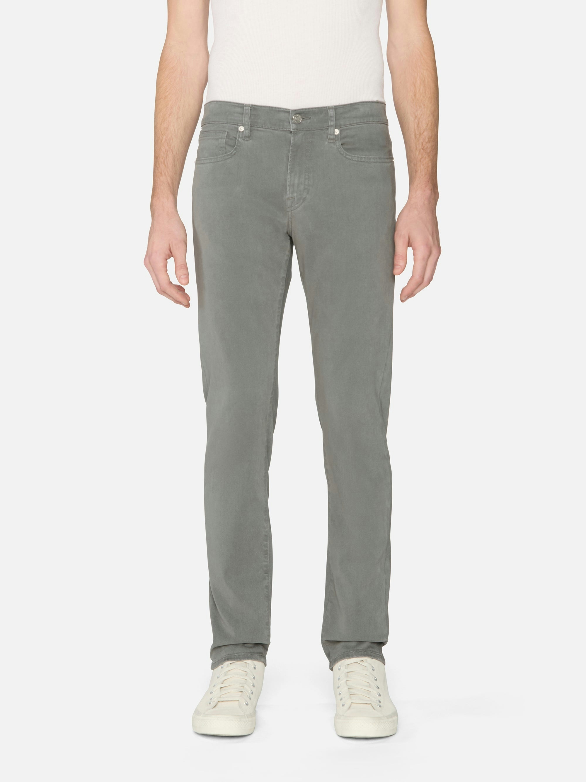 Frame Mid-rise Straight-leg Jeans In Gray