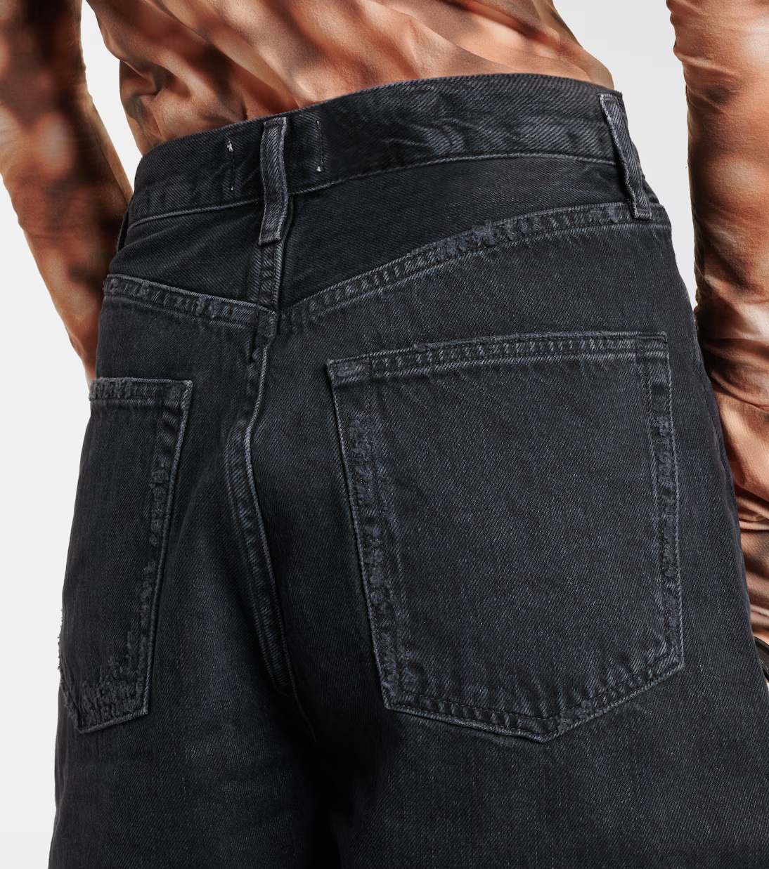 Agolde Stella High-waisted Denim Shorts In Black