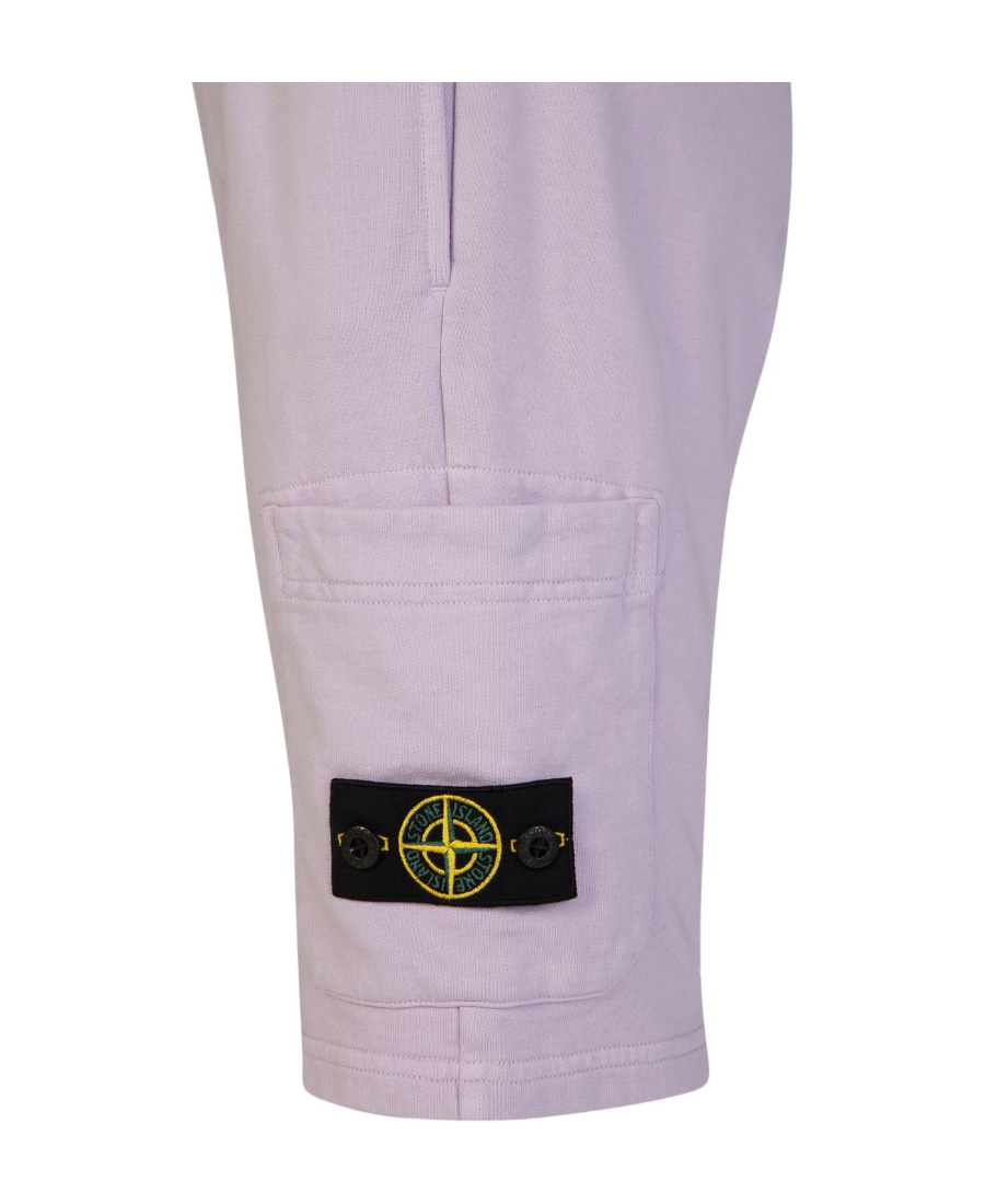 Stone Island Logo-patch Track Shorts In Purple