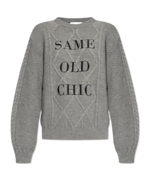 Moschino Crewneck Long-sleeved Jumper In Gray