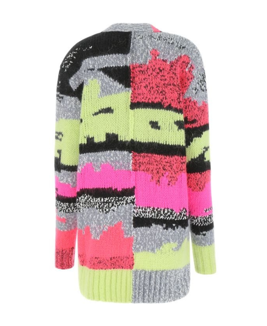 Shop Philosophy Di Lorenzo Serafini Patchwork Knitted Cardigan In Multicolor