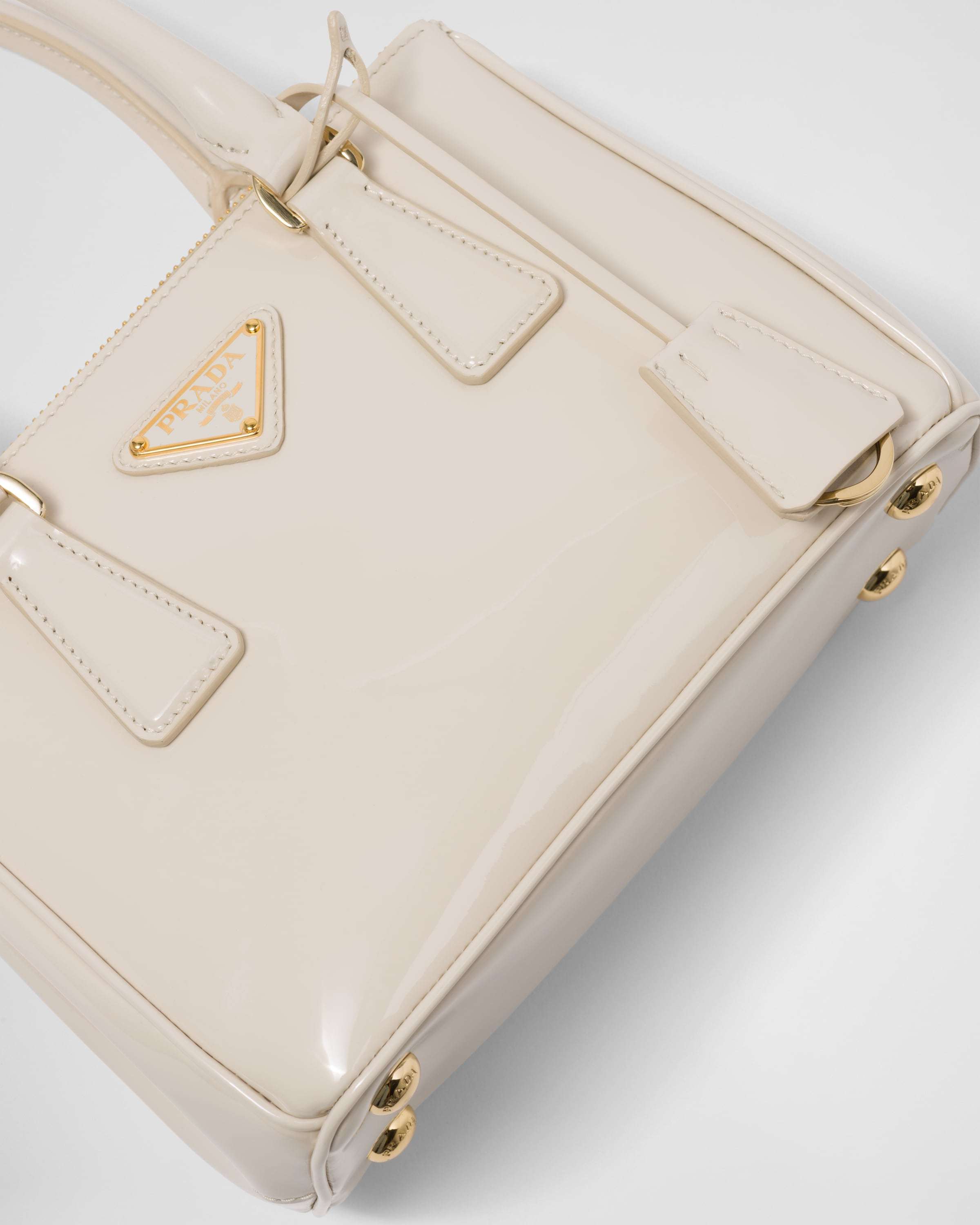 Prada Galleria Patent Leather Mini Bag In Nude