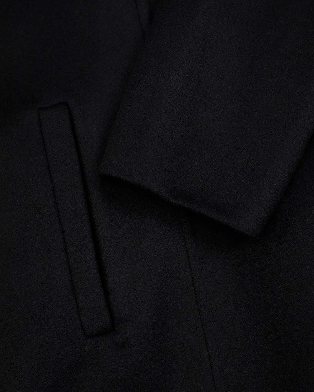 Max Mara Fur Collar Coat In Black